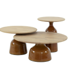 Loungetafel June rond teak caramel - Ø60