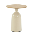 Loungetafel June rond teak creme - Ø45