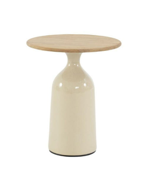 Loungetafel June rond teak creme - Ø45