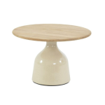 Loungetafel June rond teak creme - Ø60