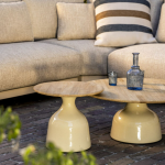 Loungetafel June rond teak creme - Ø80