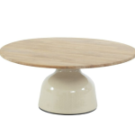 Loungetafel June rond teak creme - Ø80
