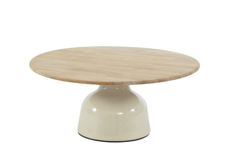 Loungetafel June rond teak creme - Ø80