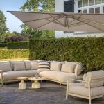 Loungetafel June rond teak creme - Ø80