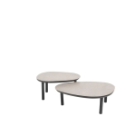 Loungetafel set Monroe antraciet - Ø80x27 cm en Ø65x32 cm