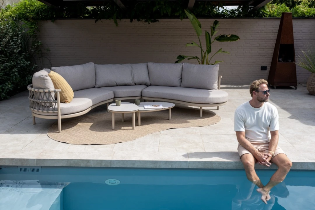 Loungetafel set Monroe antraciet - Ø80x27 cm en Ø65x32 cm