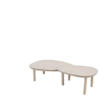 Loungetafel set Monroe latte - Ø80x27 cm en Ø65x32 cm