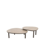 Loungetafel set Monroe terre - Ø80x27 cm en Ø65x32 cm
