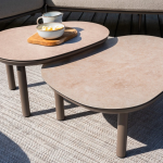 Loungetafel set Monroe terre - Ø80x27 cm en Ø65x32 cm