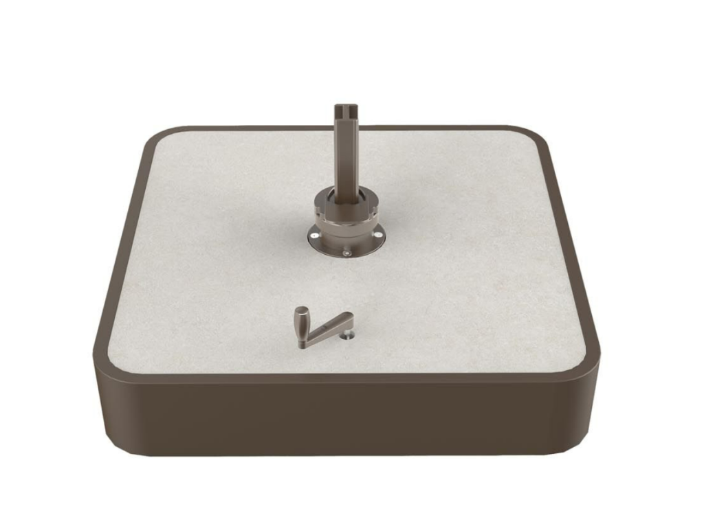 Parasolvoet keramiek vulbaar met zand 140 kg inc. wielen