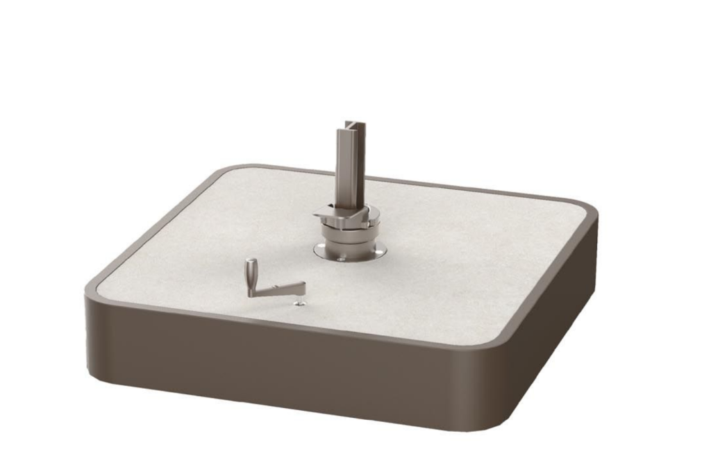 Parasolvoet keramiek vulbaar met zand 140 kg inc. wielen