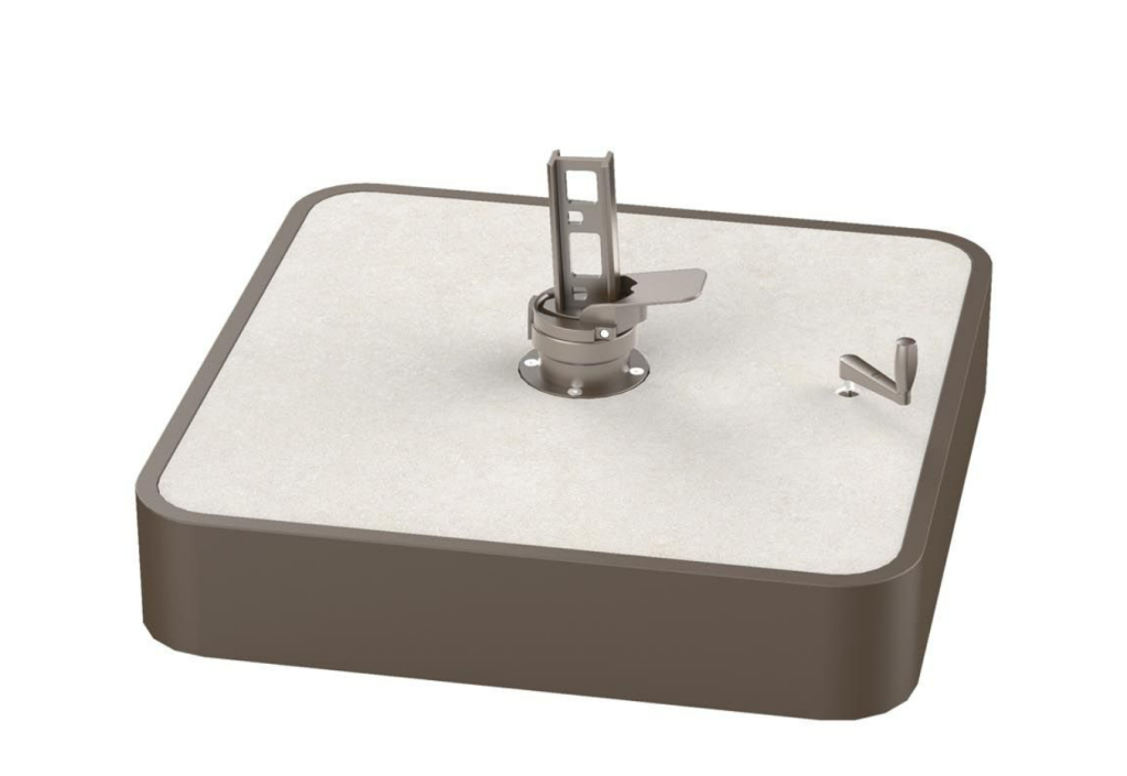 Parasolvoet keramiek vulbaar met zand 140 kg inc. wielen