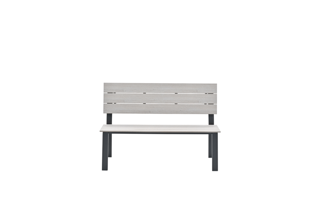 Parkbank Jondal carbon black light teak - 125 cm