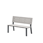 Parkbank Jondal carbon black light teak - 125 cm