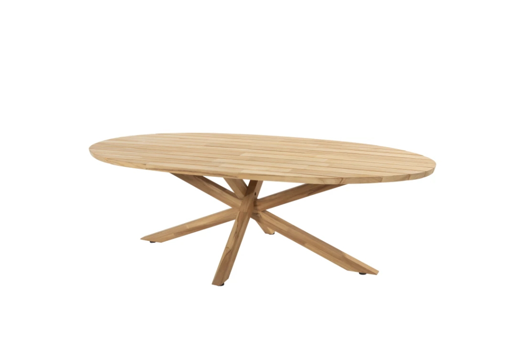 Prado ovaal teak tafelblad 240 x 115 cm.