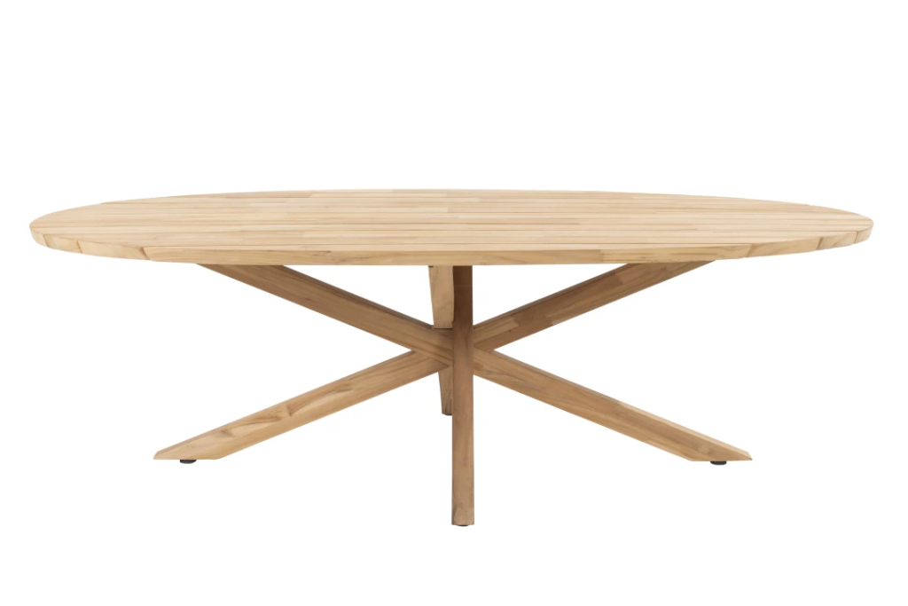 Prado ovaal teak tafelblad 240 x 115 cm.