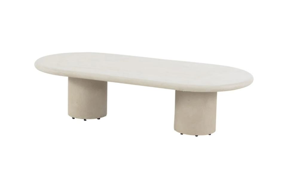 Salontafel Hampton ovaal 140 x 65 x 35 cm beige