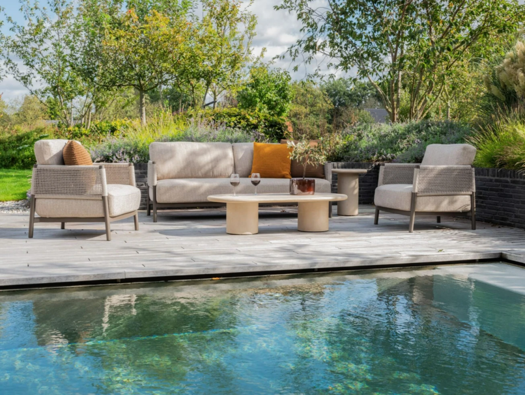 Salontafel Hampton ovaal 140 x 65 x 35 cm beige