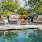 Salontafel Hampton ovaal 140 x 65 x 35 cm beige