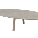 Salute ovale salontafel latte met keramisch tafelblad 120 x 65 cm (H 30)