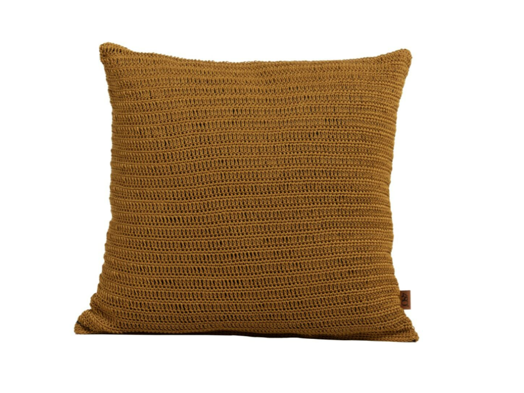 Sierkussen gehaakt 50x50 cm caramel