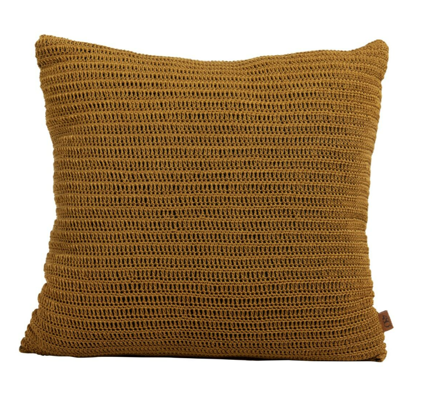 Sierkussen gehaakt 60x60 cm caramel