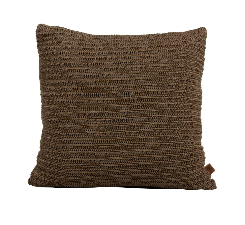 Sierkussen gehaakt 60x60 cm coffee