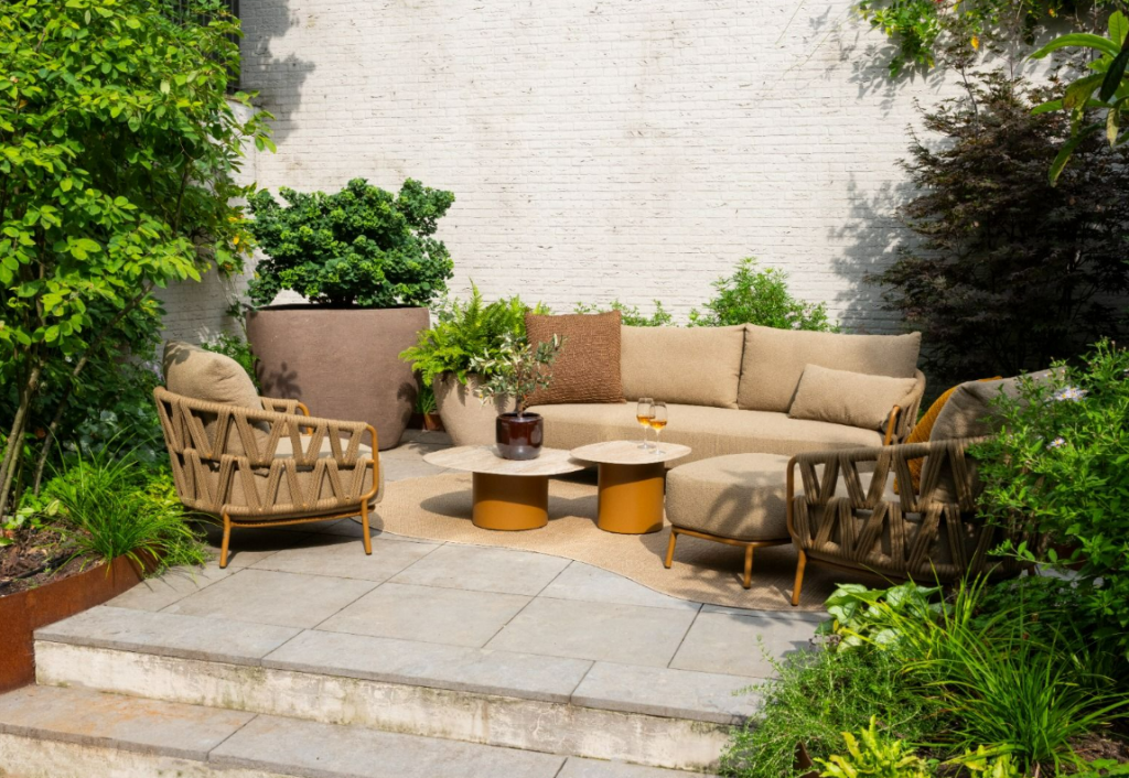 Stoel-bank loungeset Biarritz amber 3-dlg