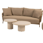 Stoel-bank loungeset Biarritz amber + loungetafel set Hampton mortex 5-dlg