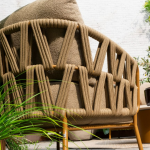 Stoel-bank loungeset Biarritz amber + loungetafel set Hampton mortex 5-dlg