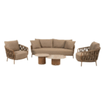 Stoel-bank loungeset Biarritz + Loungetafel set Sofie 7-dlg