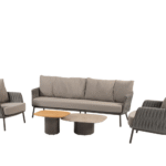 Stoel-bank loungeset Cannes + Loungetafel set Demi 5-dlg