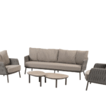 Stoel-bank loungeset Cannes + Loungetafel set Monroe 5-dlg