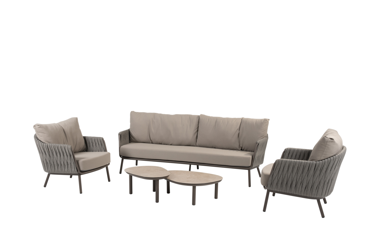 Stoel-bank loungeset Cannes + Loungetafel set Monroe 5-dlg