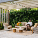 Stoel-bank loungeset Milos + Loungetafel set Sofie 7-dlg