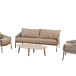 Stoel-bank loungest Milos + Loungetafel Salute ovaal 4-dlg