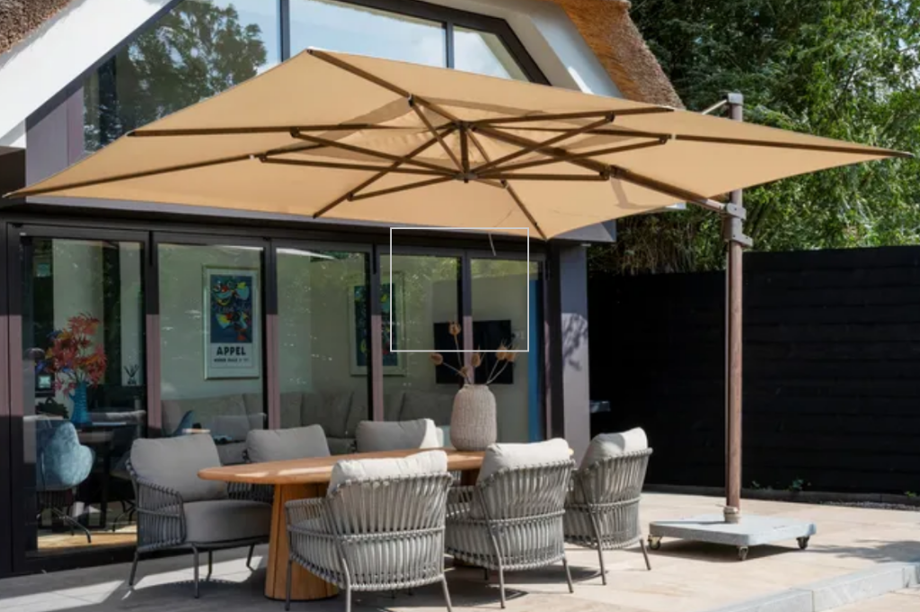 Zweefparasol Hacienda beach-wenge 3x4 mtr