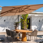 Zweefparasol Hacienda zand-latte 3x4 mtr