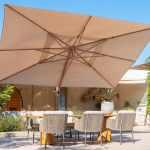 Zweefparasol Hacienda zand-latte 3x4 mtr