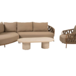 Chaise longe loungeset Biarritz + Loungestoel Biarritz + Loungetafel Hampton ovaal 4-dlg