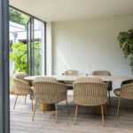 Dining tafel Colorado travertin ovaal + Dining stoel Molina 8-dlg