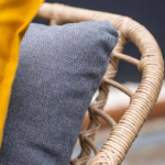 Dining tafel Edison Light teak 220 cm + Dining stoel Margriet rotan 7-dlg