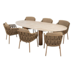 Dining tafel Estate mango + Dining stoel Biarritz 8-dlg