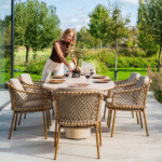 Dining tafel Hampton mortex 240 cm + Dining stoel Martinique 8-dlg