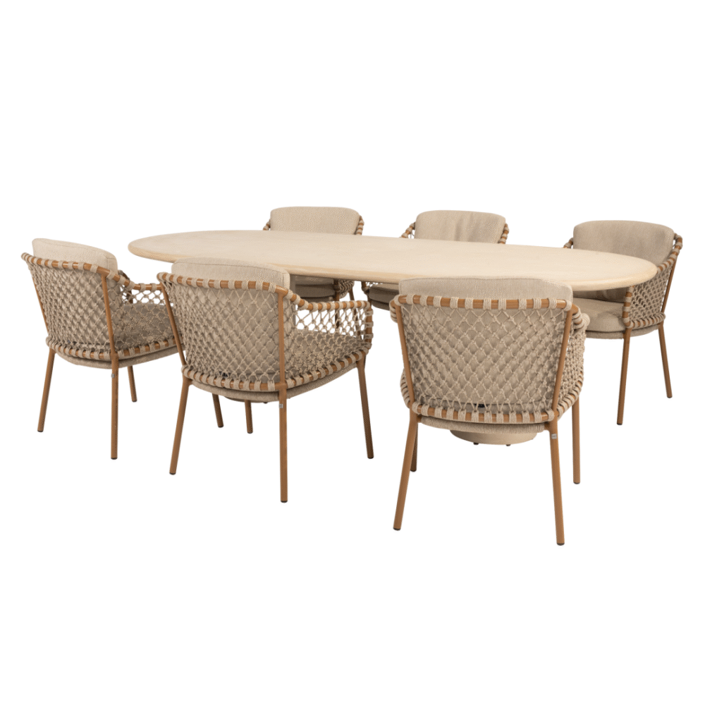 Dining tafel Hampton mortex 240 cm + Dining stoel Martinique 8-dlg