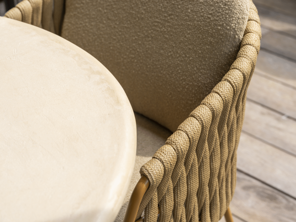 Dining tafel Hampton mortex Ø160 cm + Dining stoel Molina 8-dlg