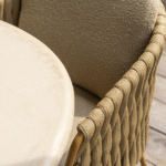 Dining tafel Hampton mortex Ø160 cm + Dining stoel Molina 8-dlg