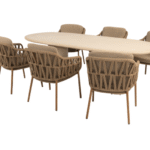 Dining tafel Hampton ovaal mortex 240 cm + Dining stoel Molina 8-dlg