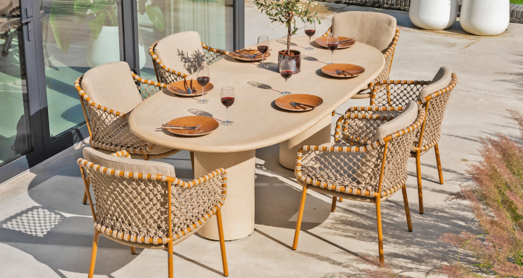 Dining tafel Hampton ovaal mortex - 240x105 cm