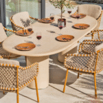 Dining tafel Hampton ovaal mortex - 240x105 cm